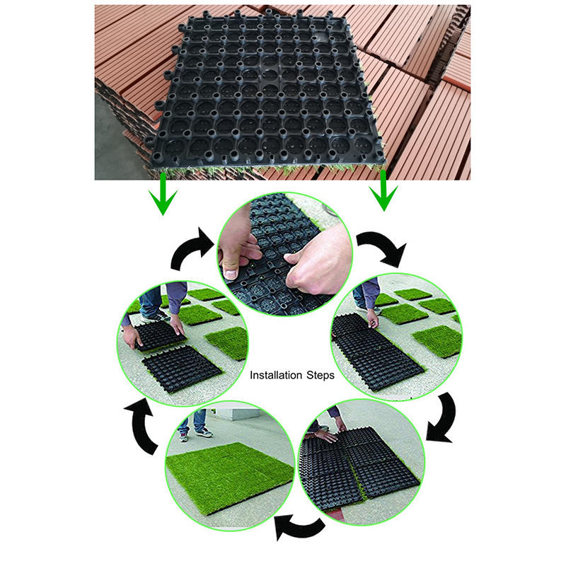 Environmental Protection Synthetic Interlocking Grass Deck Tiles