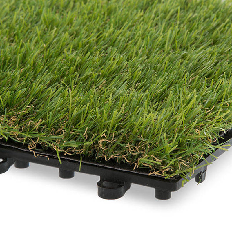 Realistic Interlocking Artificial Grass Deck Tiles for Garden