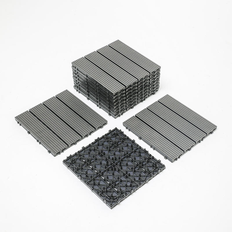 Stable WPC Interlocking Deck Tiles with Tooth Grooves Surface