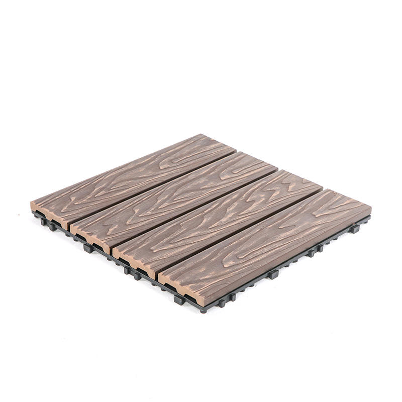Wood Grain WPC Interlocking Deck Tile for Garden Balconies