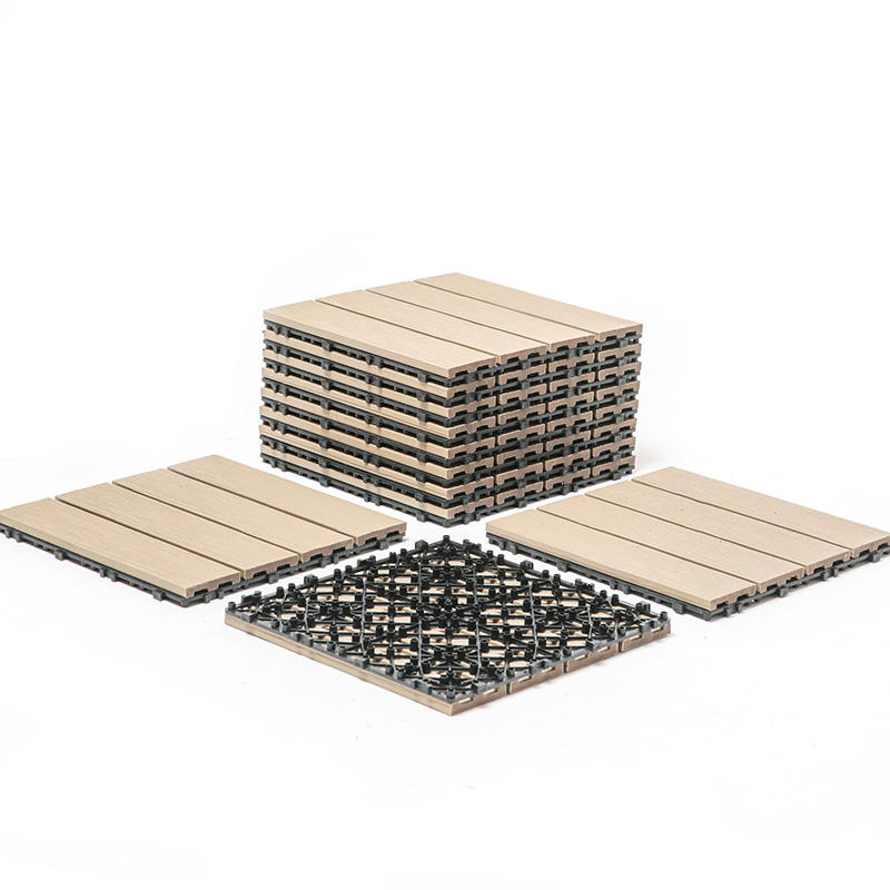 Durable WPC Composite Interlocking Deck Tile Outdoor Wood Plastic Tiles