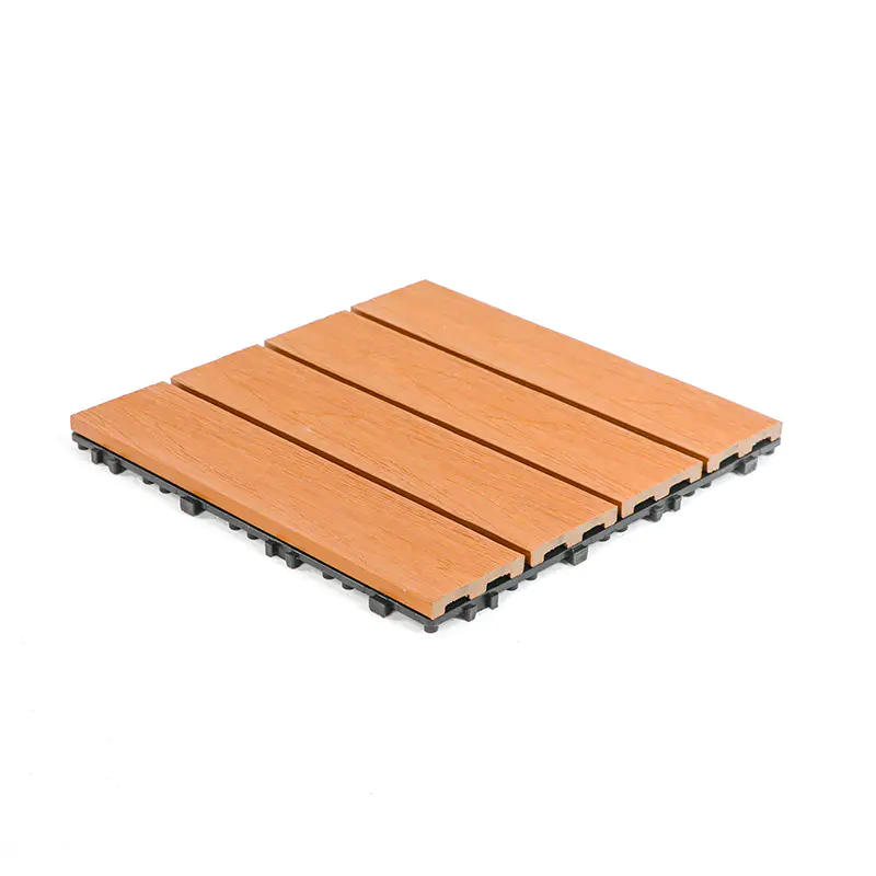 Anticorrosion Eco WPC Polishing Interlocking Composite Deck Tiles